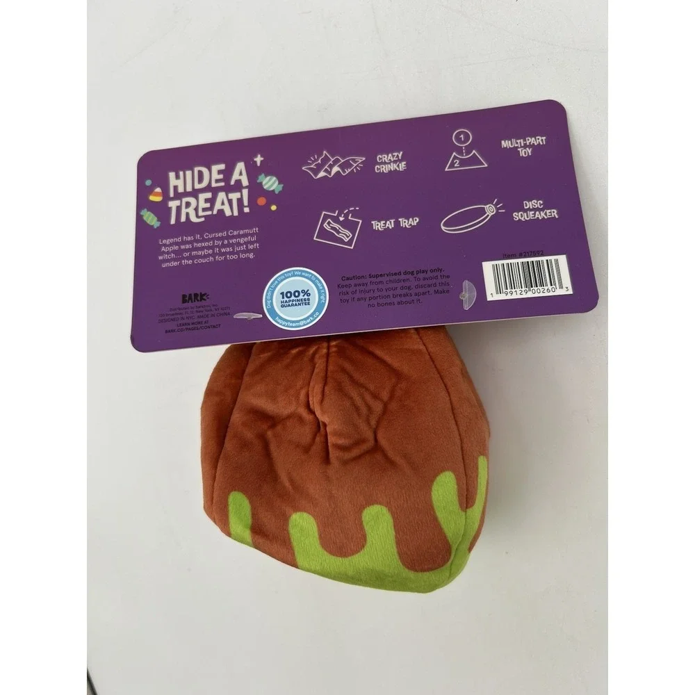 Bark Box Lot Of 4 Small Dog Toys Cursed Caramutt Apple Dunk The Halls  New